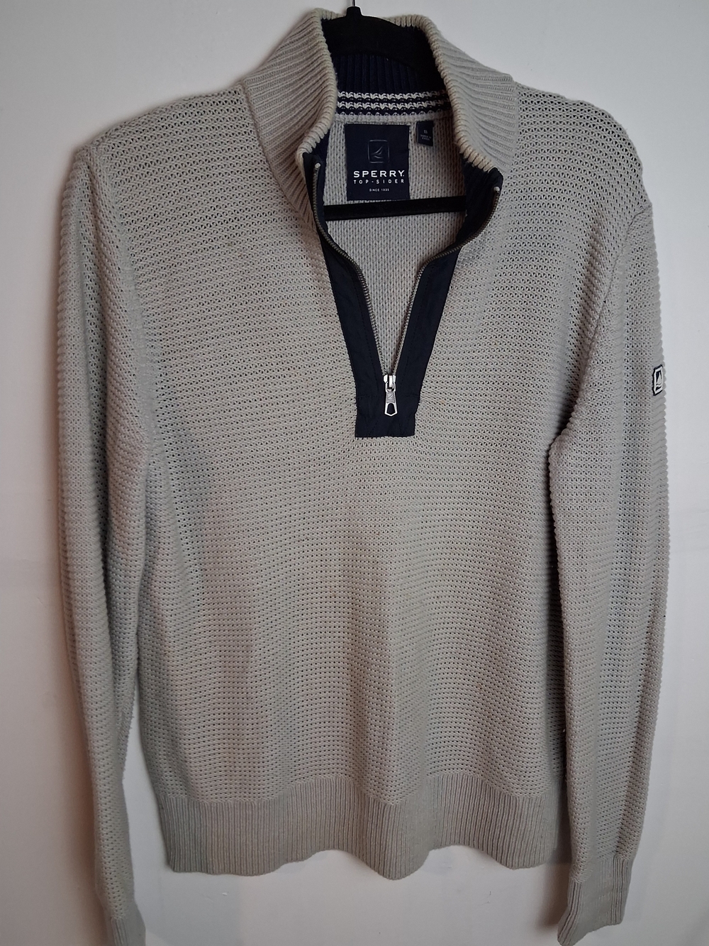 Sperry Men's Cream Half-Zip Knit I Sweater